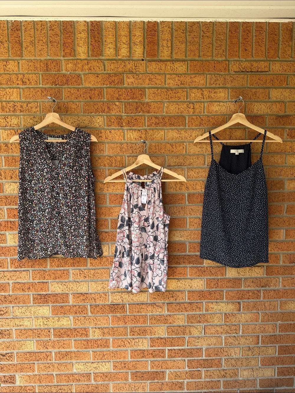 LOFT 3-piece bundle Small 2 camis+1 sleeveless blouse, incl. 1 NWT!